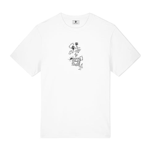 Poetic Collective Doodle Sketch T-Shirt - White